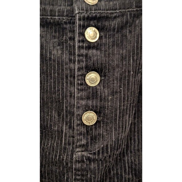 Primark Black Courduroy mini skirt SZ 8 Button Fly  Preppy Academia Versatile‎ - Picture 3 of 4